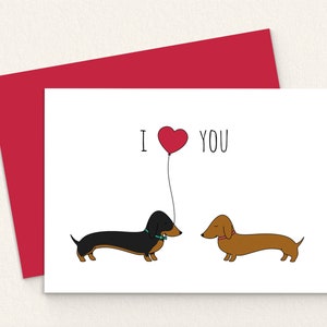 Printable Dachshund Valentines Card Digital Sausage Dog Love Card Printable Valentines Card Dog Love Card Dachshund Love Card. image 1