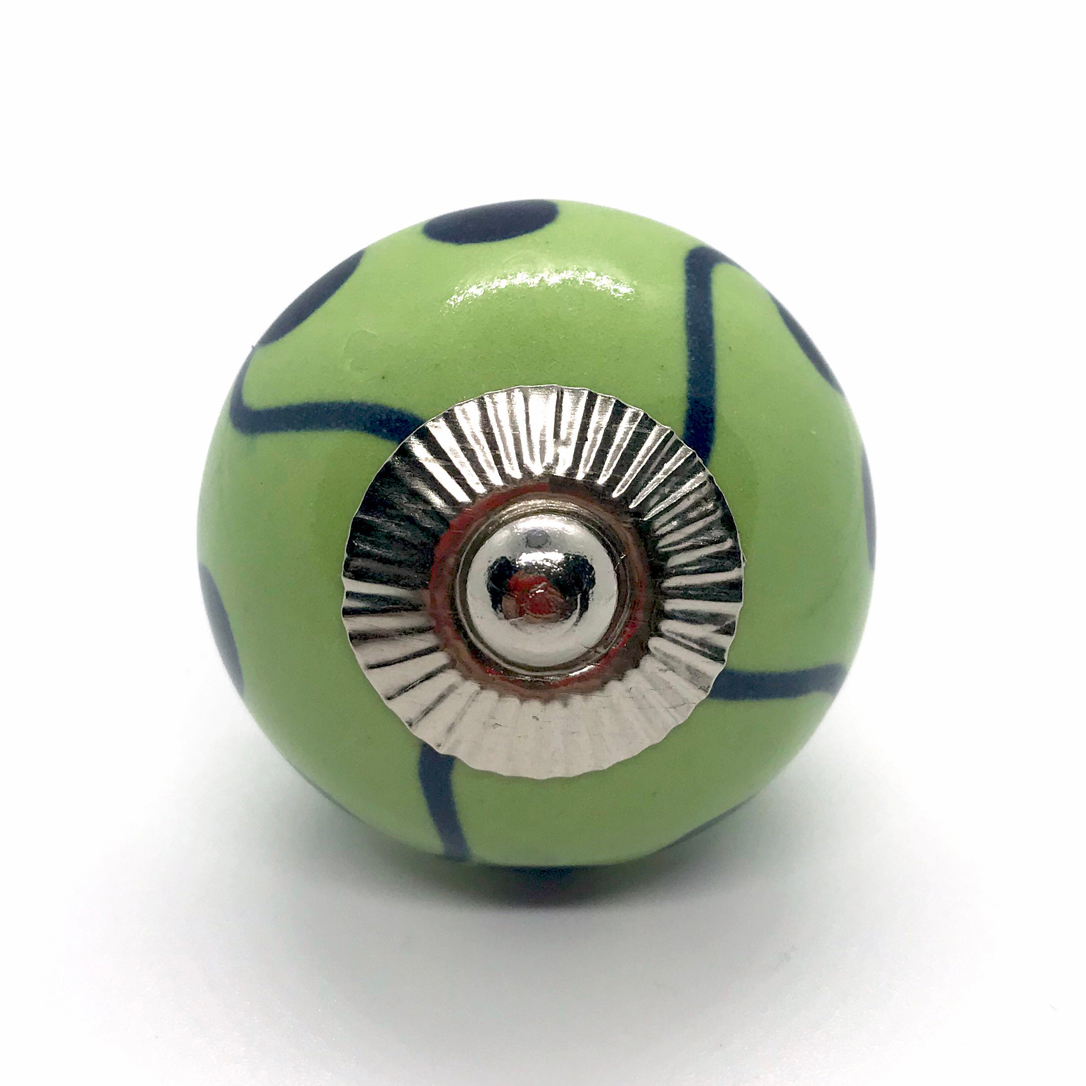 Muebles de cerámica verde y azul / perilla del gabinete con | Etsy