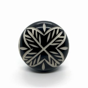 Dark, Dark Chocolate and white textured wooden furniture / cabinet knob + silver steel stem