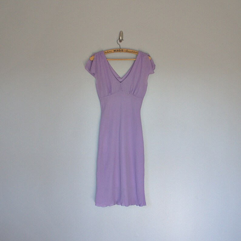 Vintage 90/'s pastel lavender fitted minimalist dress Size XS S