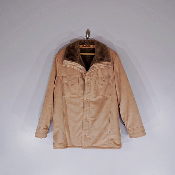 Vintage 70's Bohemian beige shearling coat // Size