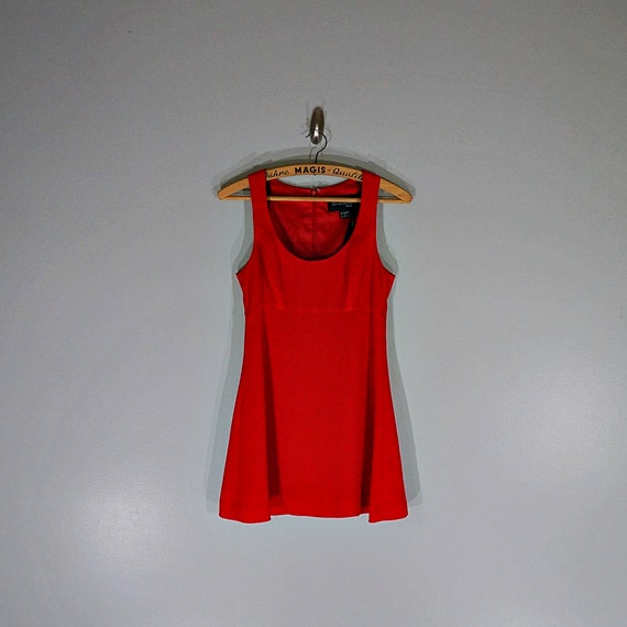 Vintage 90's tomato red mini baby doll dress // Si