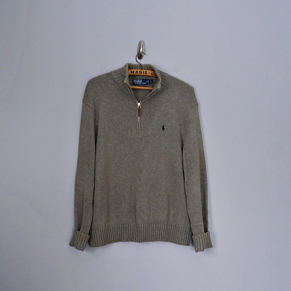 Vintage 80's 90's Ralph Lauren half-zip sweater /… - image 4