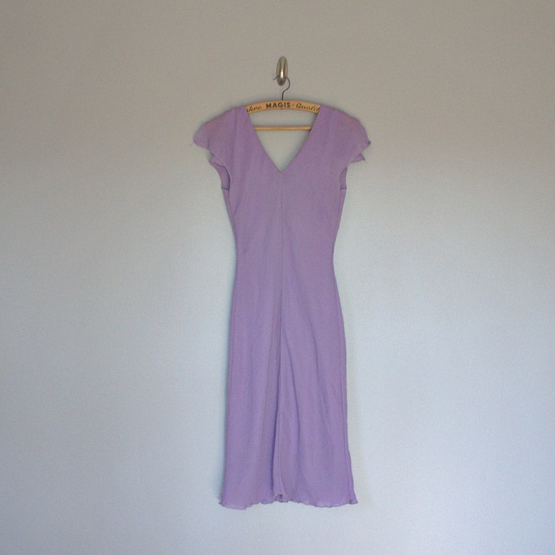 Vintage 90/'s pastel lavender fitted minimalist dress Size XS S