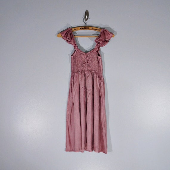 Vintage 90's lilac smocked mini baby doll dress //