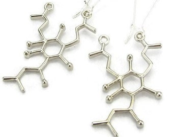 BESTSELLER 925 Humulone "Beer" MOLECULE Silver Earrings, 3D Hops Plant | "Beer Brewing" | Lager | Pilsener | Pale Ale, Beer Brewery GIFT!