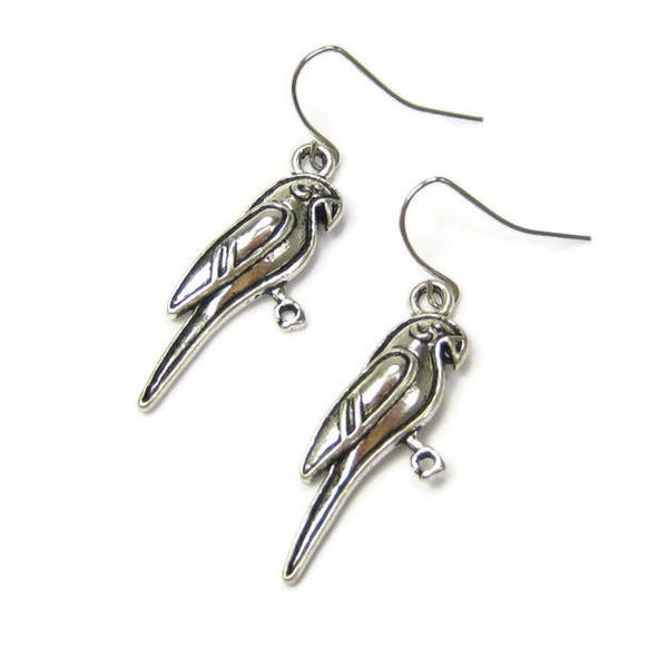 PARAKEET / LORIKEET / PARROTLET / LOVEBIRd Earrings, 925 Silver French Hooks, Small Parrot | Australian Bird, Breeder & Pet Sitter's Gift