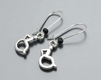 Wheelchair 925 Silver Charm Earrings, Disability Awareness Gift