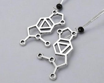 MDMA Molecule 925 Silver Earrings, Psychedelic Club Jewelry