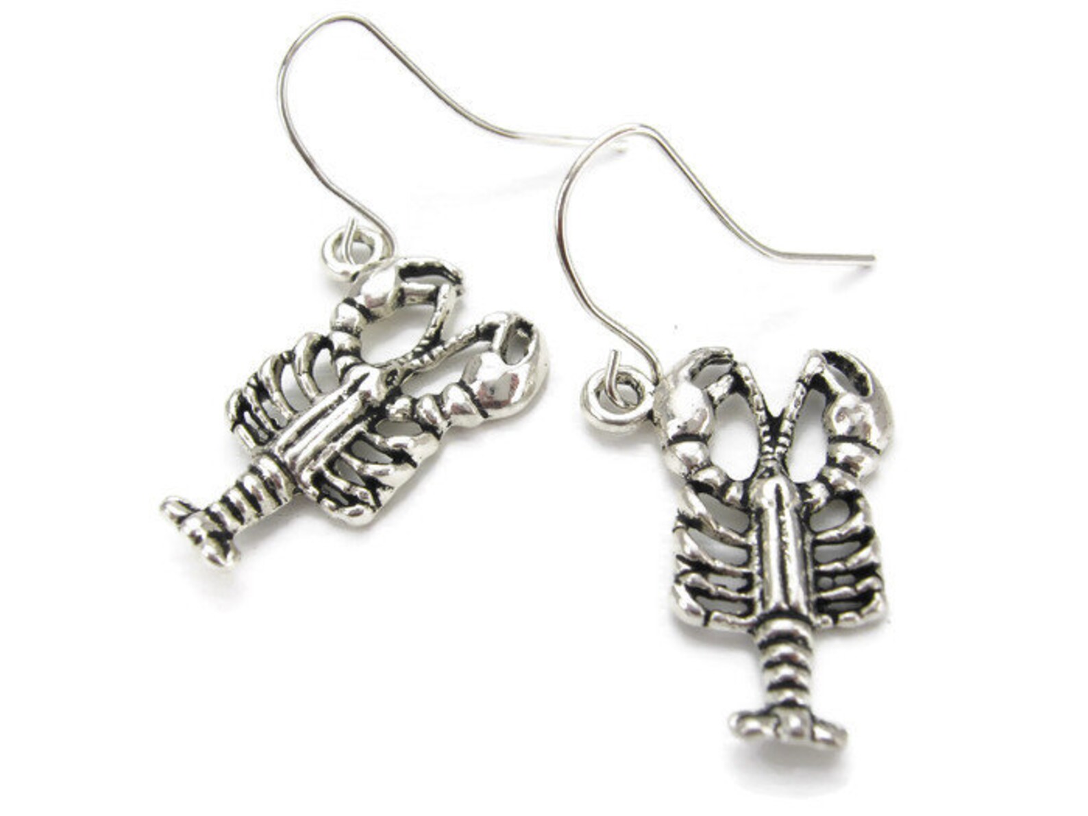 LOBSTER 925 Silver Earrings 3D Shellfish Crustacean Etsy