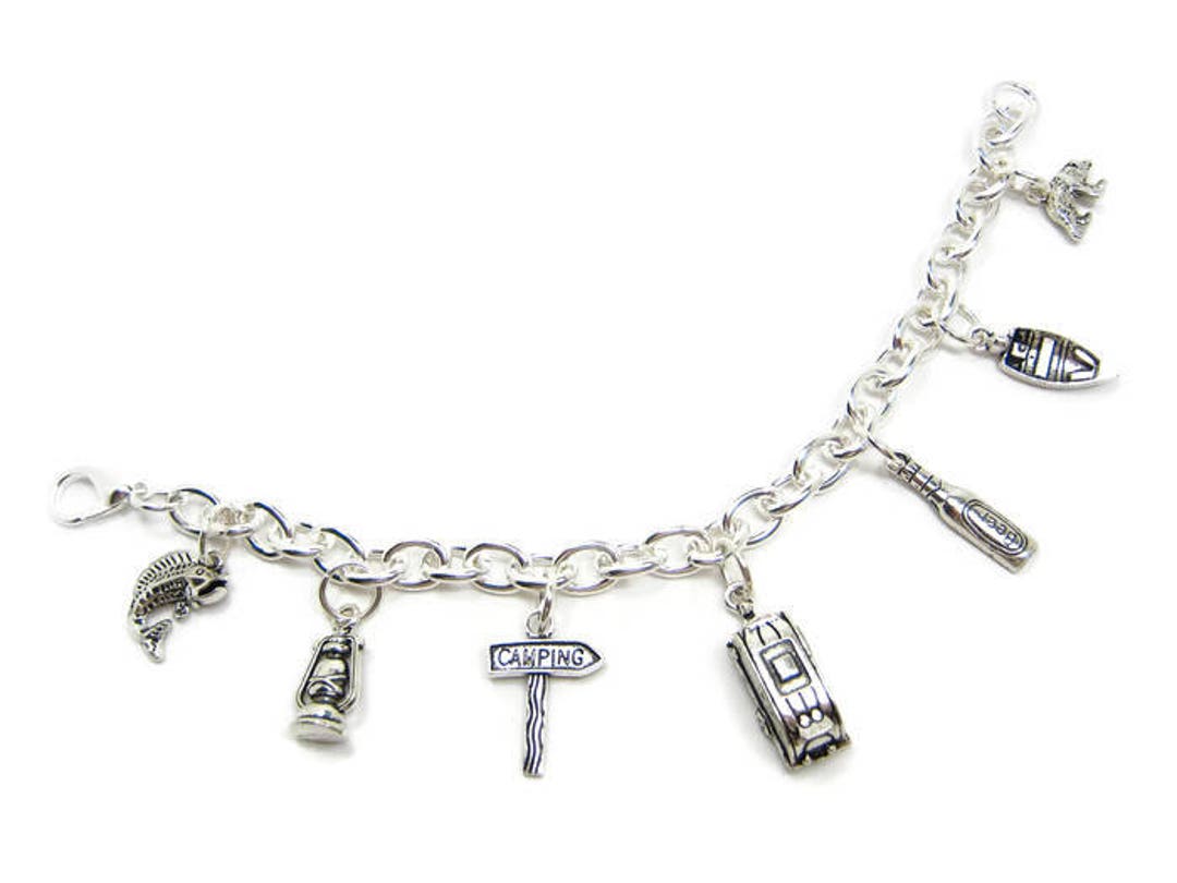 CAMPING 925 Silver Charm Bracelet 3D Camp Campground RV Etsy Australia