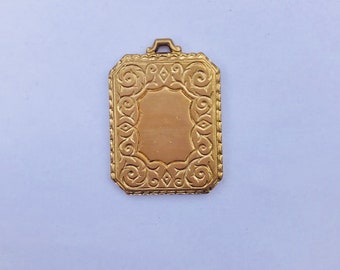 Mini Rectangle Brass Charm