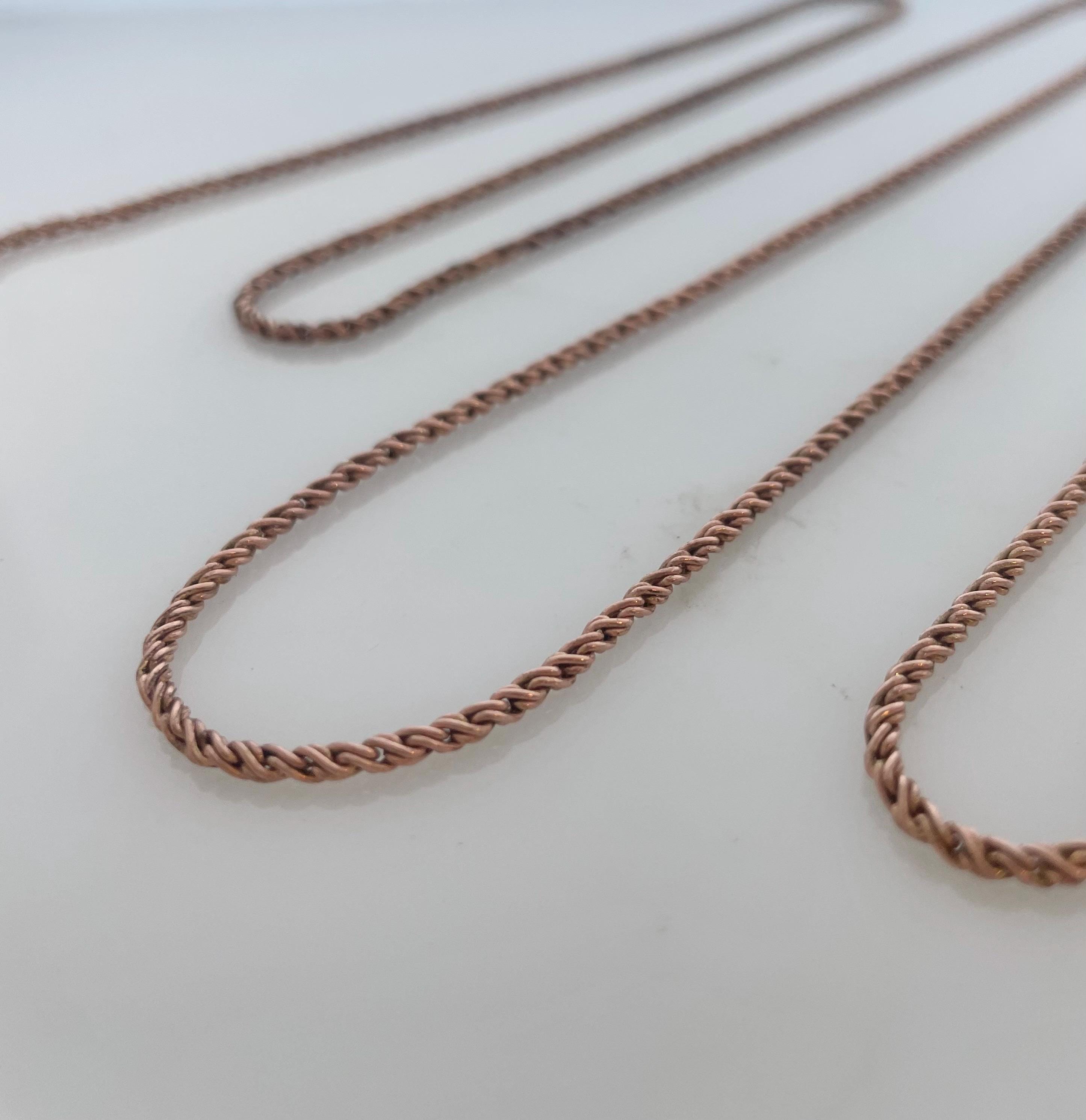 Copper Tone Raw Brass Thin Rope Chain X 90cm or 45cm Lengths - Etsy