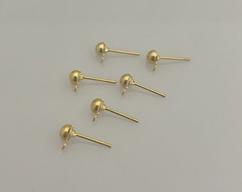 Raccord de goujon à billes en laiton plaqué or de 3 mm x 20 pièces