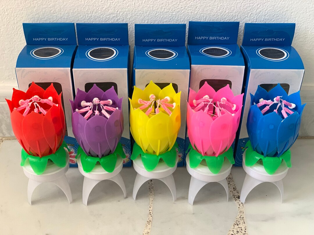 Amazing Rotating Lotus Birthday Candles 6 Colours Etsy Australia