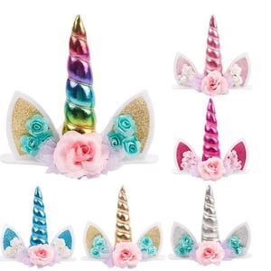 glitter unicorn cake topper cakes birthday decor party props etsy ireland