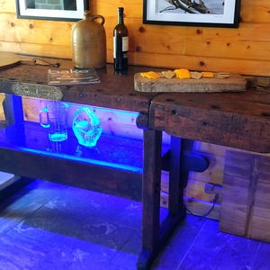 An 18th Century Original Old World Natural  Patination Large Rare Carpenters Granite Work Bench  Kitchen Island With Granite Inset