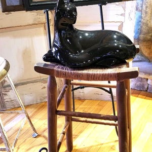 Vintage SALE Pristine Art Deco Mid Century Modern Royal Haeger Black Classy Pristine  Cat Statue