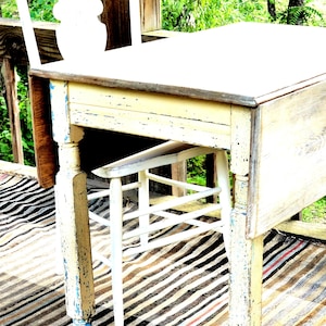 A * SOLD  * Antique Primitive Swedish Painted Drop Leaf Table 1800s Farmhouse Table Kitchen Table Farmhouse Painted Drop Leaf Table