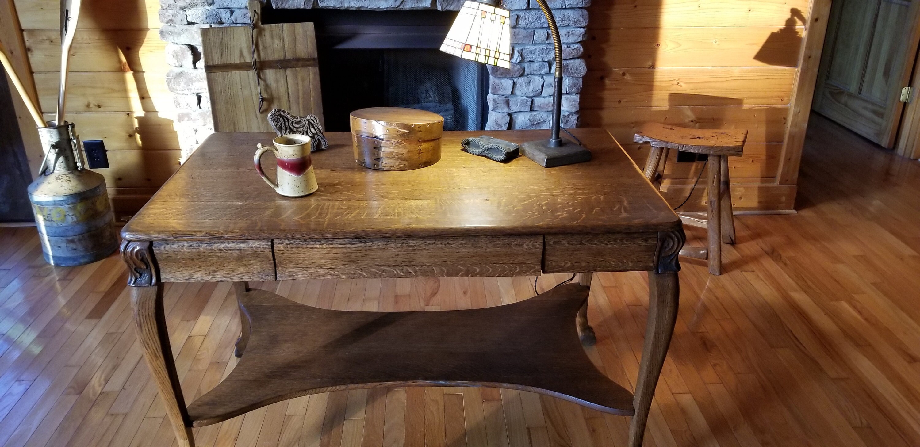 An Antique Quarter Sawn Oak Larkin Library Table Desk Etsy