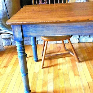 A***1800&#39;s 4 Board Farmhouse Oak Turned Leg Pegged Oak Board Antique Work Table Kitchen Table Free Shipping
