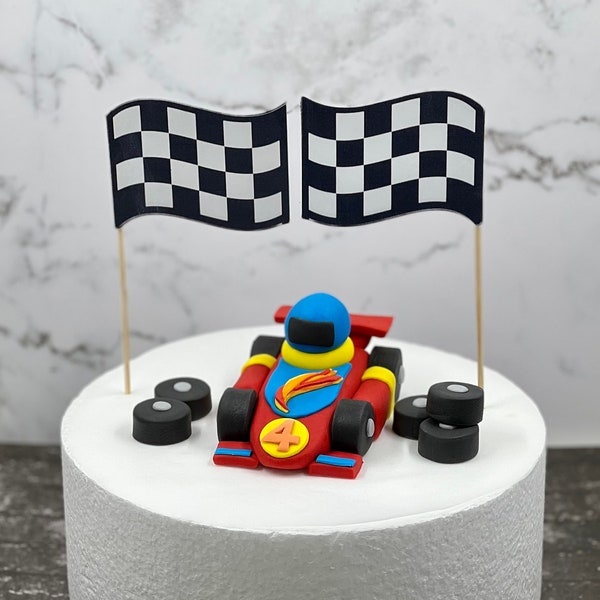 Fondant Racecar cake topper (Express Shipping)