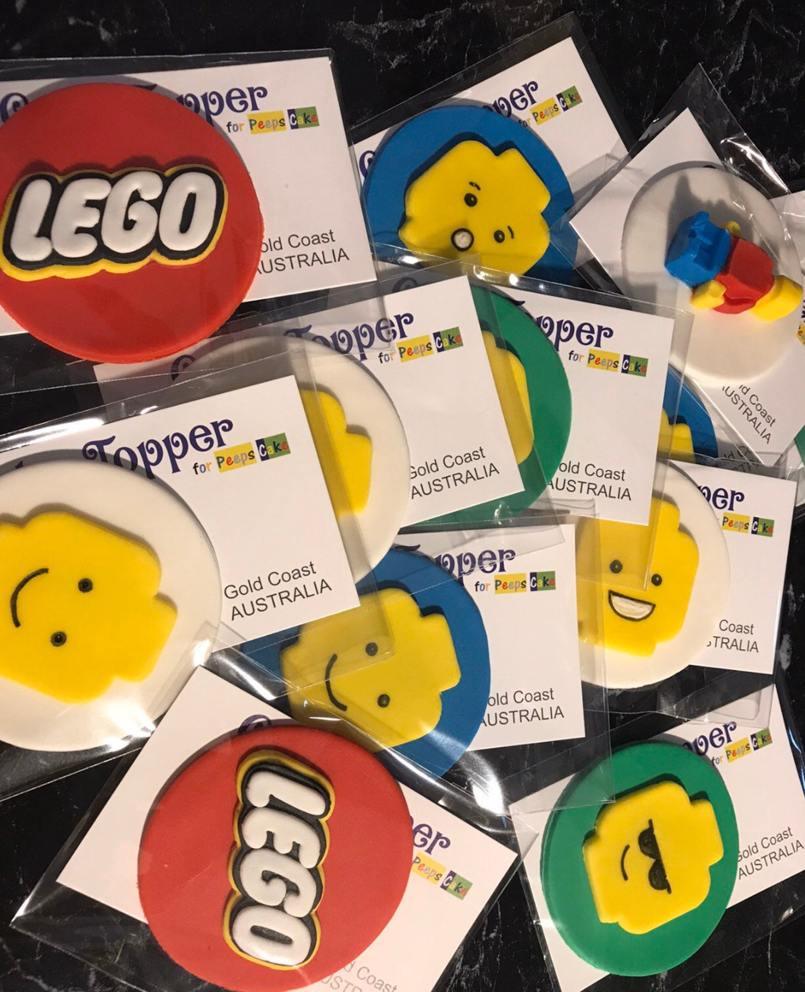 12x Edible Lego cupcake toppers Etsy