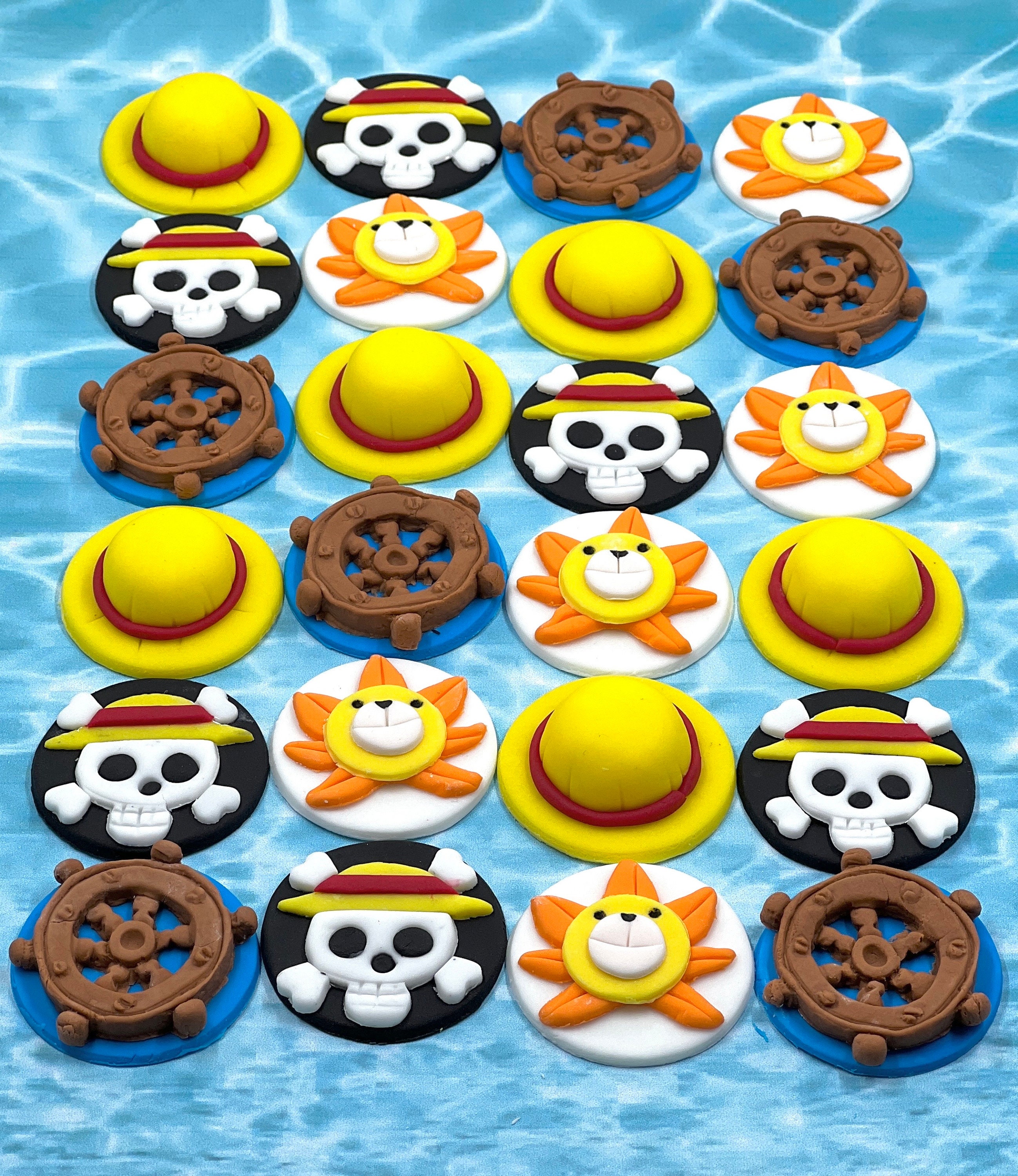 25 Cake Topper + 4 Temporäre Tattoos – Anime Cupcake Deko Set Für Kindergeburtstag, Inkl. Happy Birthday Picker & Muffin Topper