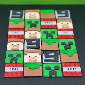 24 x MINI Fondant Minecraft cupcake toppers (Express Shipping)