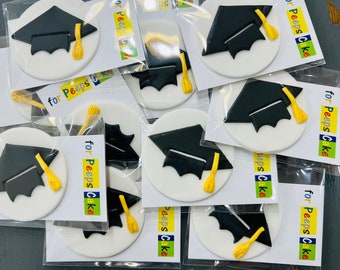 12 x Fondant Graduation cupcake toppers (Express Shipping)