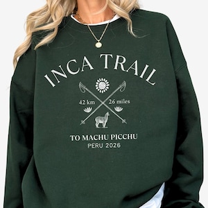 Sweat Du Chemin de l'Inca au Machu Picchu, Pull à col rond Peru 2026, unisexe