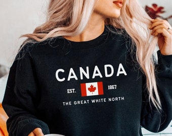 Canada Sweatshirt, Unisex Soft and Comfortable Crewneck Pullover