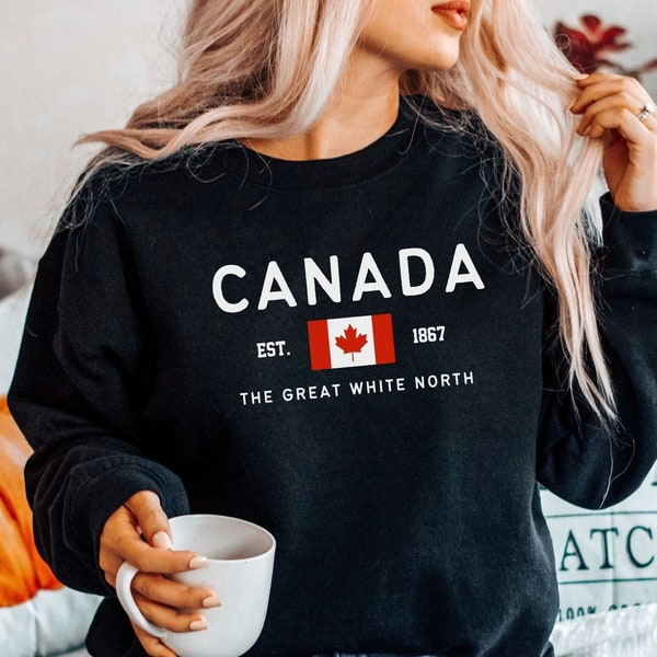 Canada Sweatshirt, Unisex Soft and Comfortable Crewneck Pullover