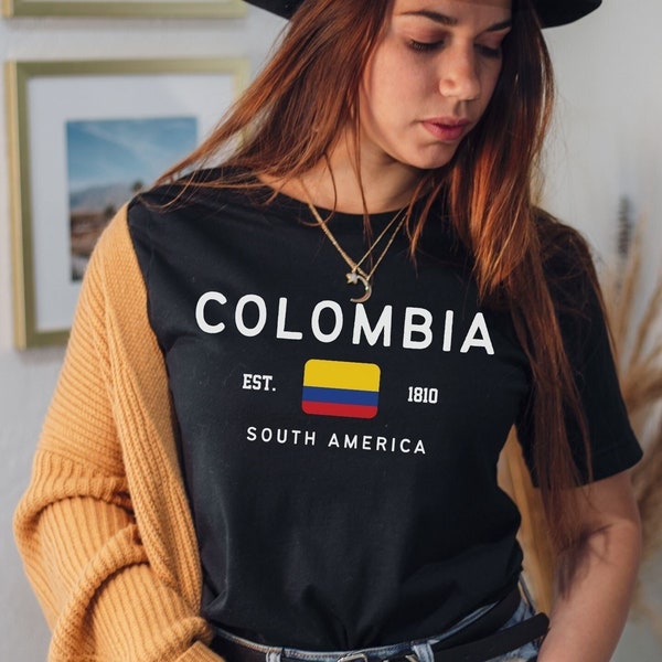 Chemise Colombie, T-shirt drapeau colombien, Unisexe