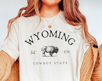 Wyoming Shirt, Cowboy State Buffalo T-shirt, Unisex