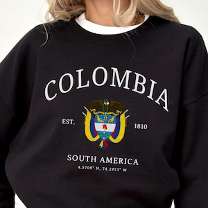 Kolumbien Sweatshirt, Kolumbianischer Pullover mit Rundhalsausschnitt, Unisex
