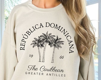 Dominican Republic Sweatshirt, Unisex Crewneck Pullover
