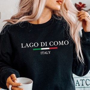 Sweatshirt Comomeer, Italië, trui met ronde hals Italiaanse vlag, uniseks