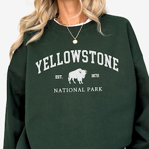 Yellowstone National Park Sweatshirt, Bison Buffalo Crewneck Pullover, Unisex