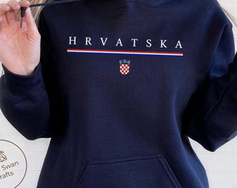 Felpa con cappuccio della Croazia, felpa con cappuccio con bandiera della Croazia, unisex
