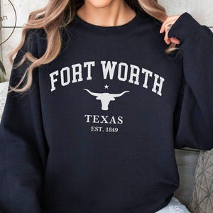 Fort Worth Sweatshirt, Texas Rundhalspullover, Unisex