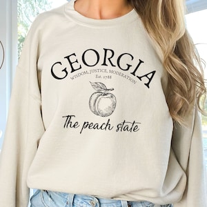 Georgia Sweatshirt, The Peach State Crewneck Pullover, Unisex