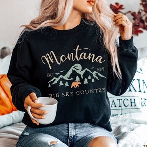 Montana Sweatshirt, Big Sky Country Crewneck Pullover, Unisex