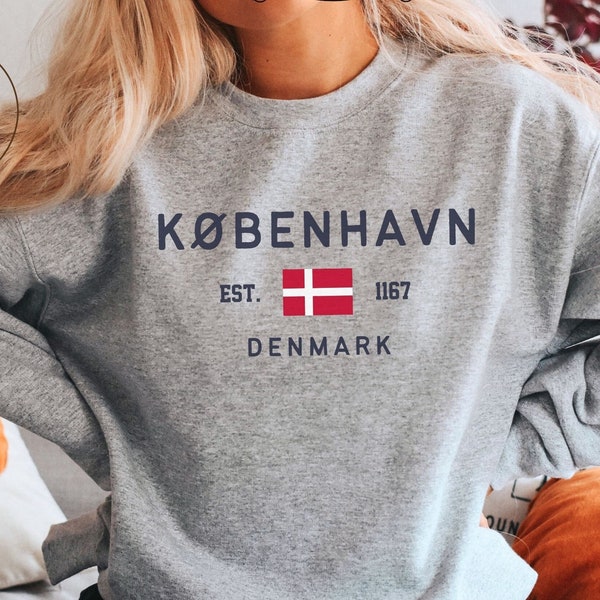 Kopenhagen Sweatshirt, Dänemark Flagge Pullover - Unisex