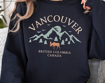 Vancouver Sweatshirt, Canadian Moose Crewneck Pullover, Unisex