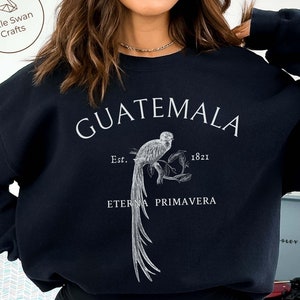 Guatemala Sweatshirt, Guatemalan Bird Crewneck Pullover, Unisex