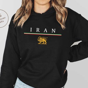 Capuchon met capuchon Iran, leeuw en zon Iraanse vlag, uniseks