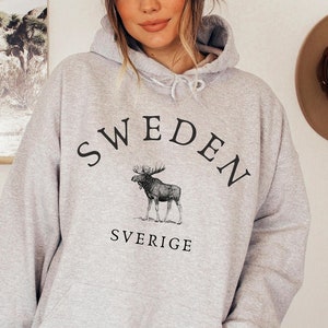 Sweden Hoodie, Sverige Hooded Sweatshirt, Soft and Comfortable Pullover - Unisex