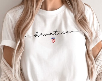 Hrvatica-shirt, T-shirt met Kroatische vlag, Hrvatski-T-shirt Kroatische vrouw