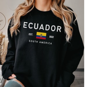 Ecuador Sweatshirt, Ecuadorian Flag Crewneck Pullover, Unisex